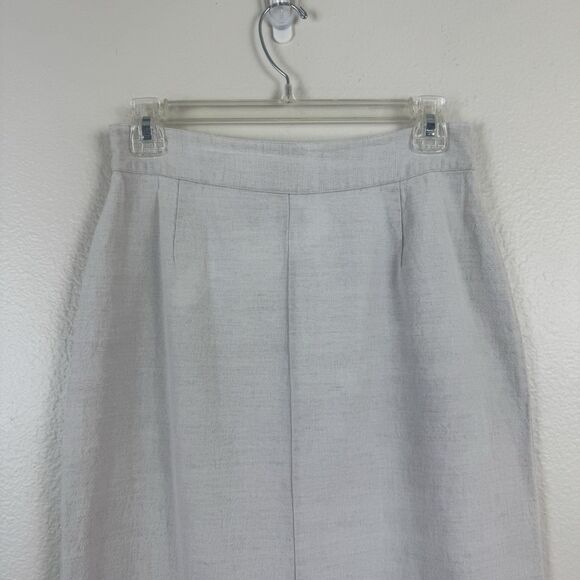 Vintage Cherokee Linen Cotton Lagenlook Casual Midi Wrap Skirt Cream 8 Small - Picture 9 of 15